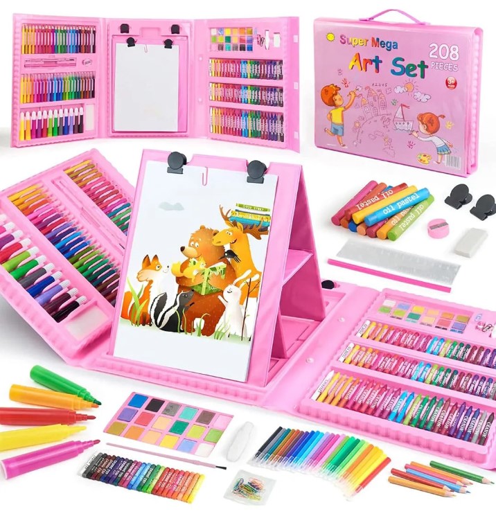 Vista 7 de Mega set de arte 208 piezas - color: rosado